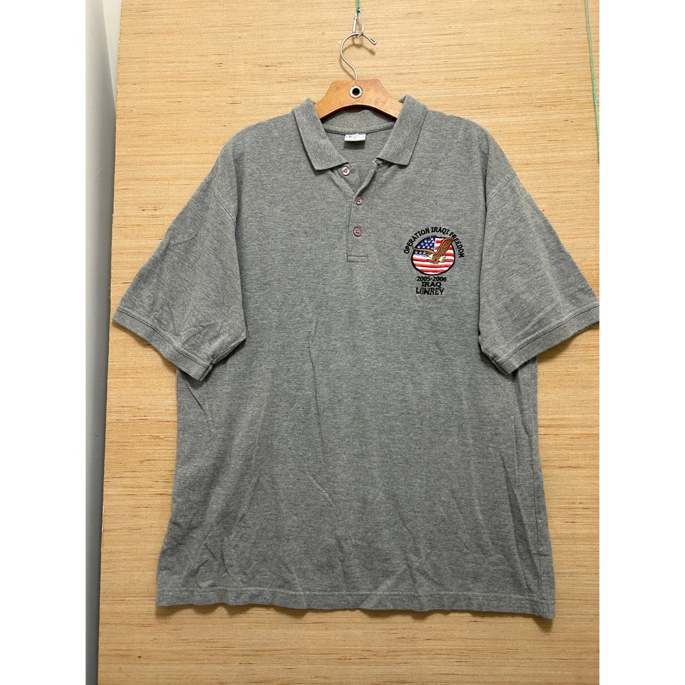 Operation‎ Iraqi Freedom 2005-2006 Iraq Lowrey Polo Shirt Mens XL Gray